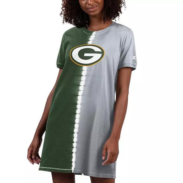 Womens Starter Bay Packers Ace Tie-Dye T-Shirt Dress Product Image