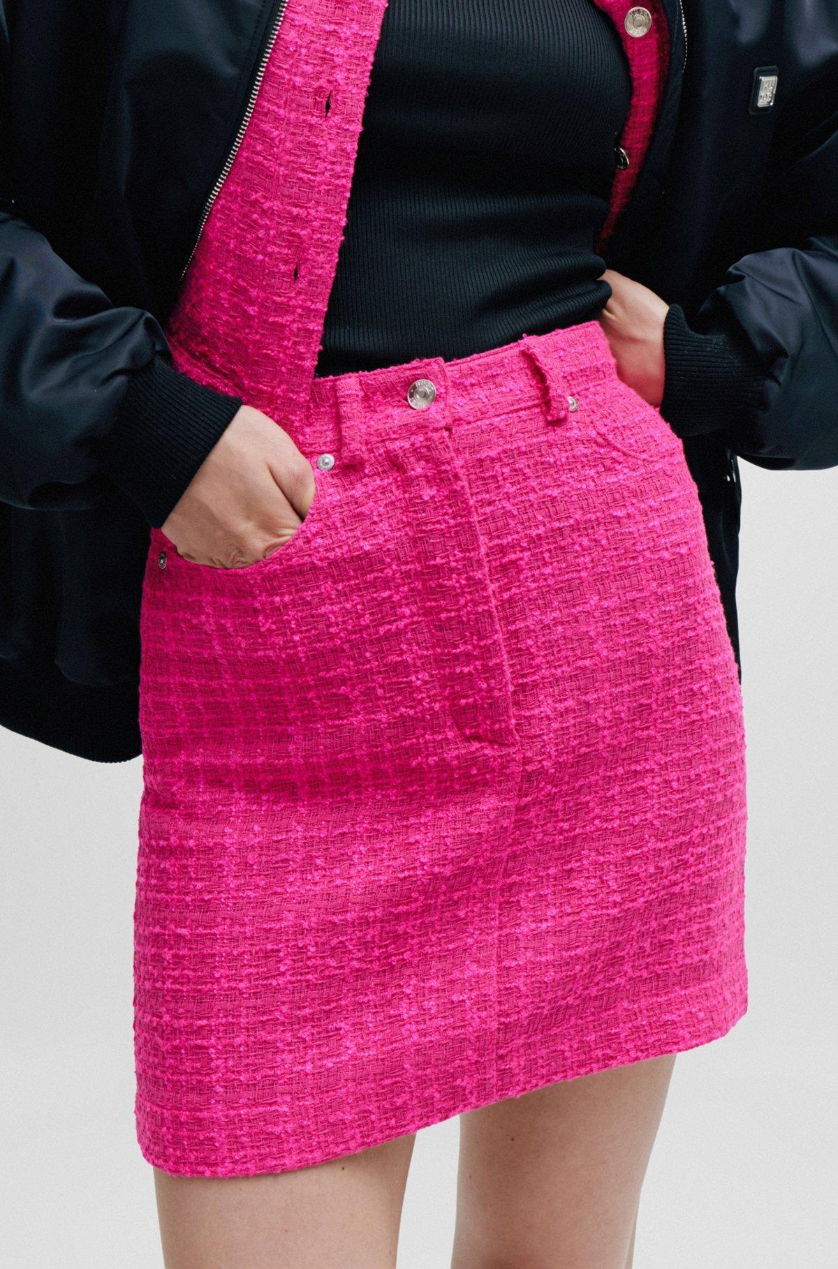 Relaxed-fit jacket in bouclé fabric with polished trims Product Image