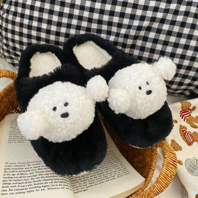 Dog Fluffy Home Slippers Product Image