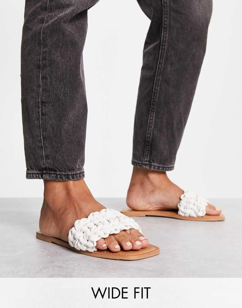 ASOS DESIGN Flora woven flat sandals Product Image