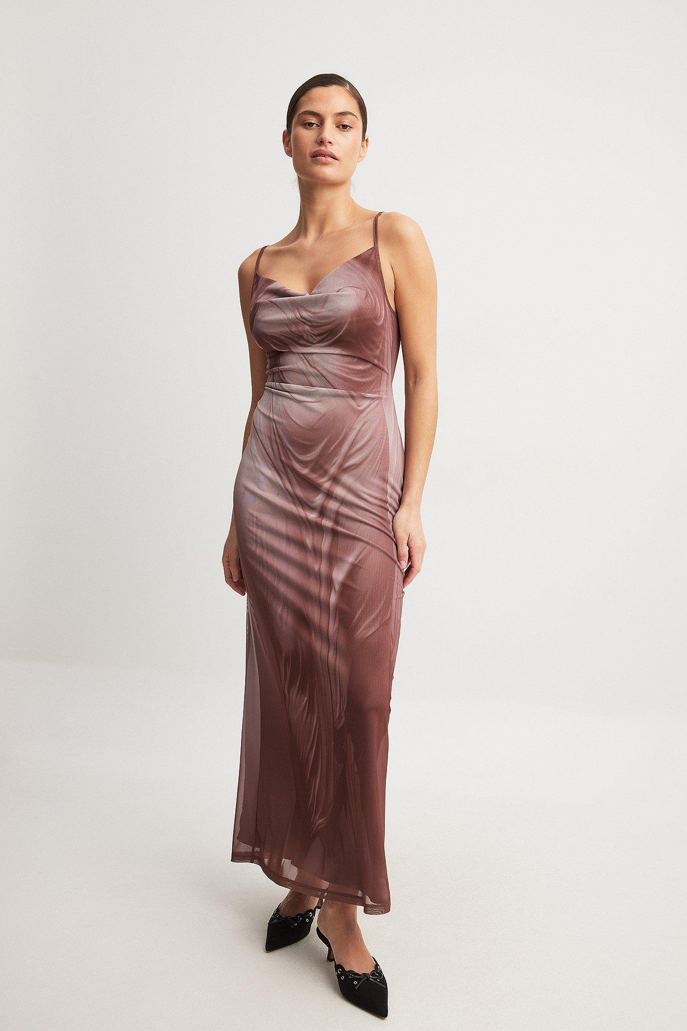 Waterfall Mesh Maxi Dress Product Image