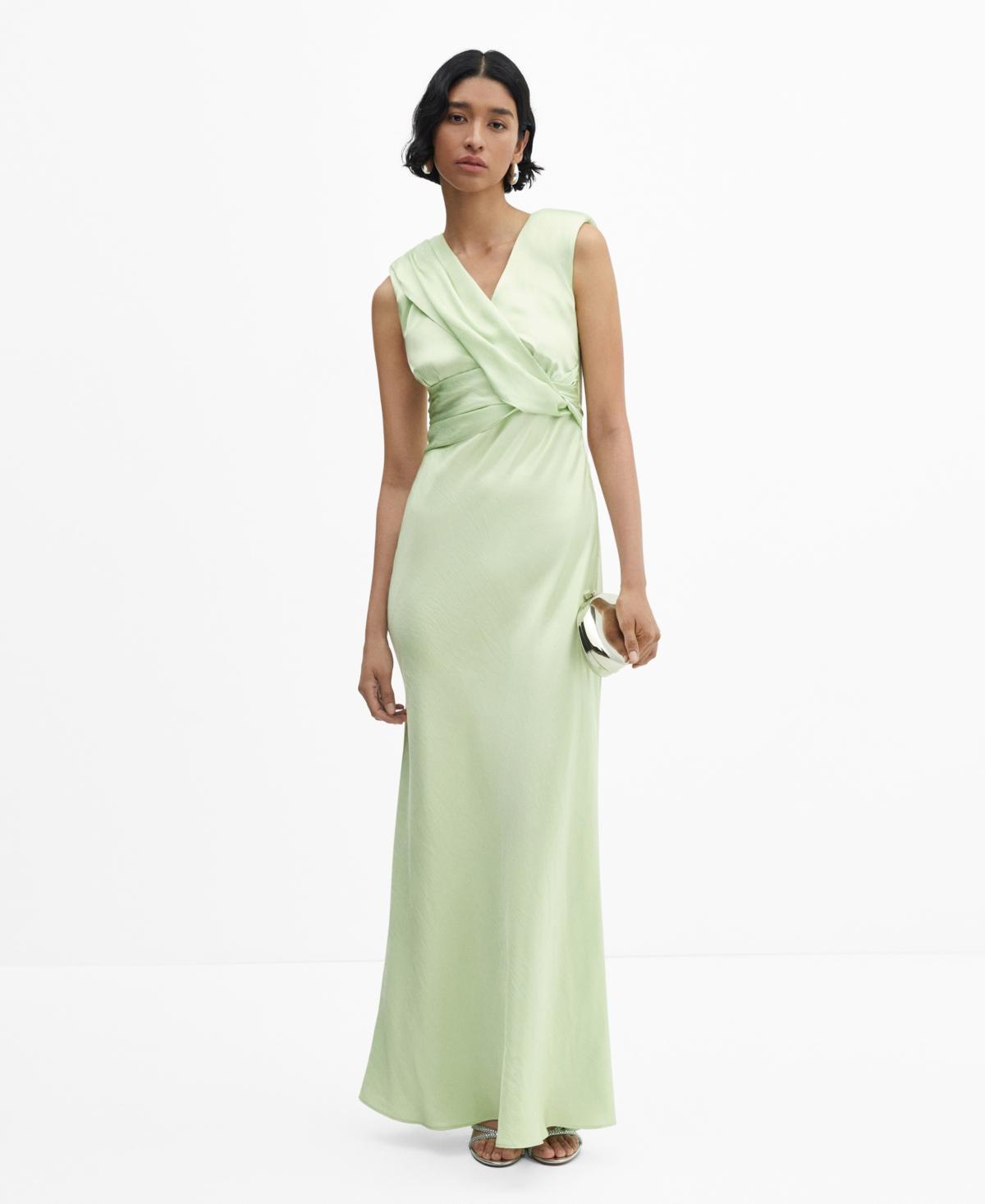 Mango Womens Wrapped Satin Dress Product Image