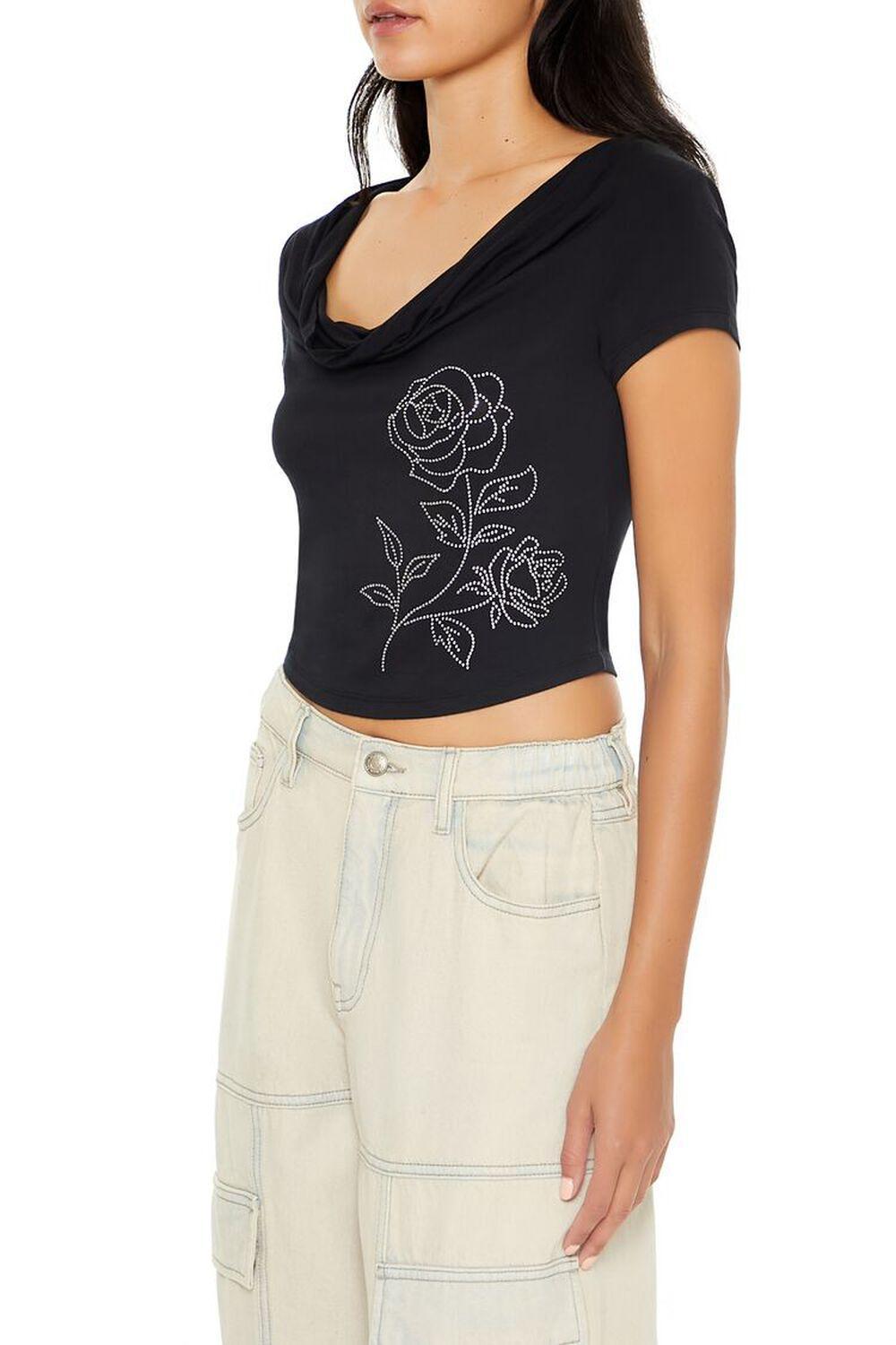 Rhinestone Rose Crop Top | Forever 21 Product Image