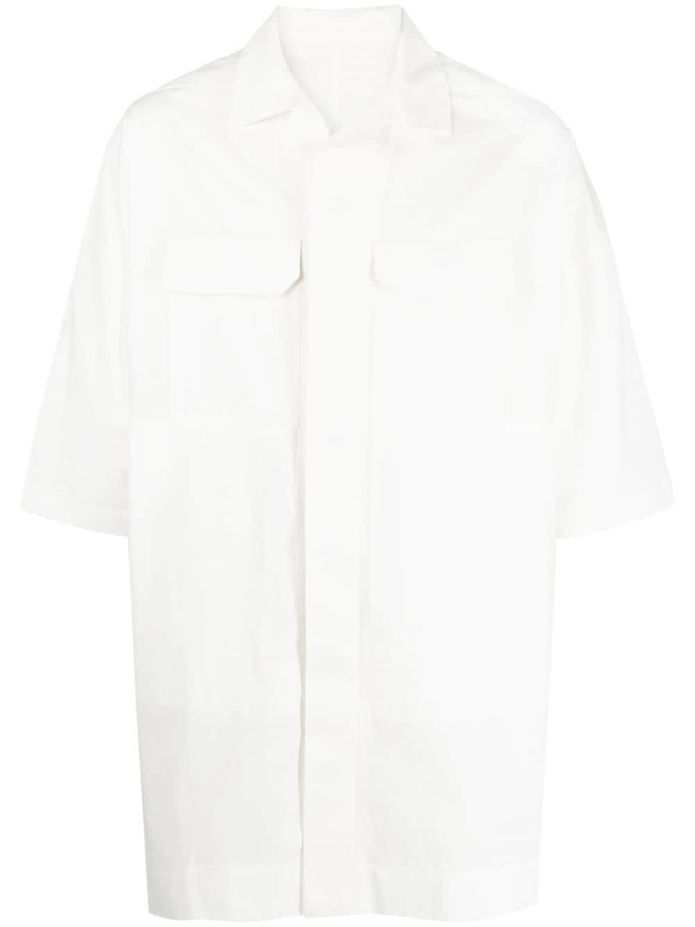 RICK OWENS Magnum Tommy Oversize Cotton Shirt In White Product Image