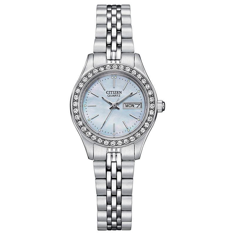 Citizen Womens Crystal Blue Dial Stainless Steel Watch - EQ0530-51N, Silver Product Image