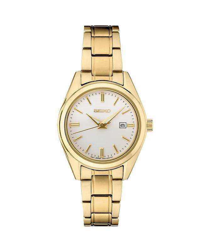 Seiko Womens Essential Quartz Analog Silver Dial Gold Stainless Steel Bracelet Watch Product Image