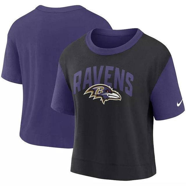 Womens Nike /Black Baltimore Ravens High Hip Fashion T-Shirt Product Image