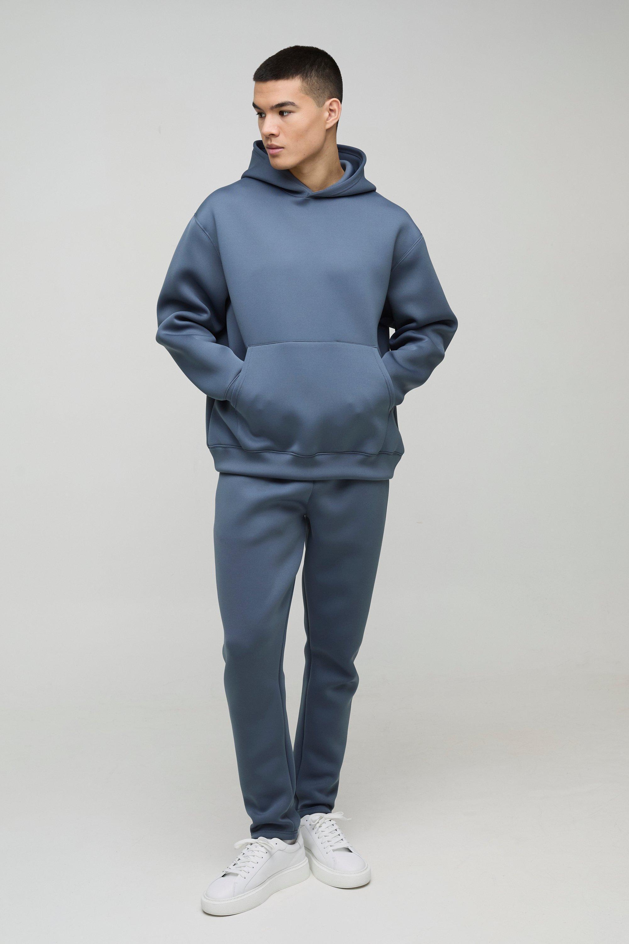 Oversized Bonded Scuba Hooded Tracksuit | boohooMAN USA Product Image