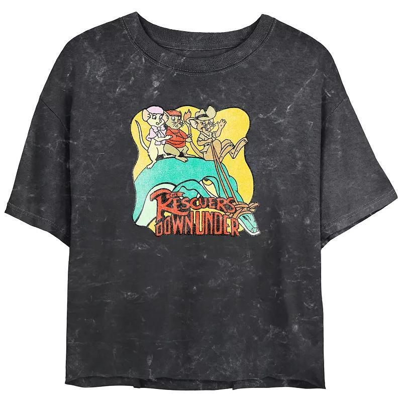 Disneys The Rescuers Down Under Wild Ride Juniors Cropped Graphic Tee Top Mineral Wash Juniors Graphic Tee, Womens Product Image