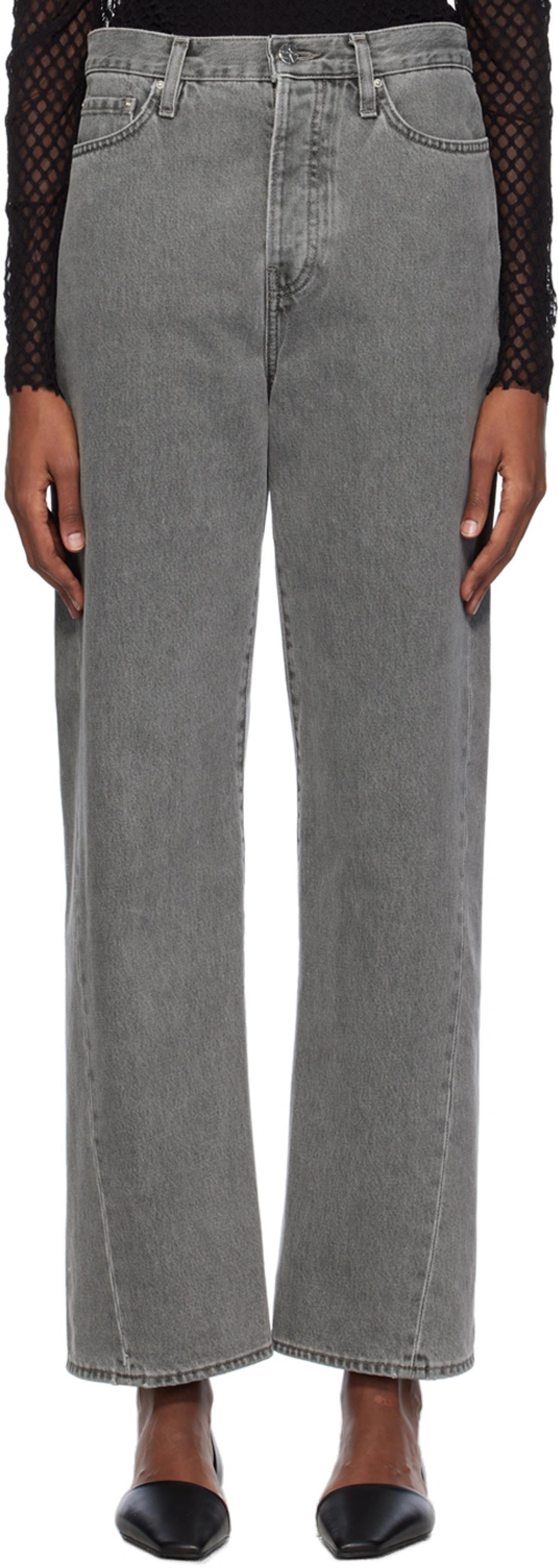 Gray Twisted Jeans In 153 Mid Grey Wash product image