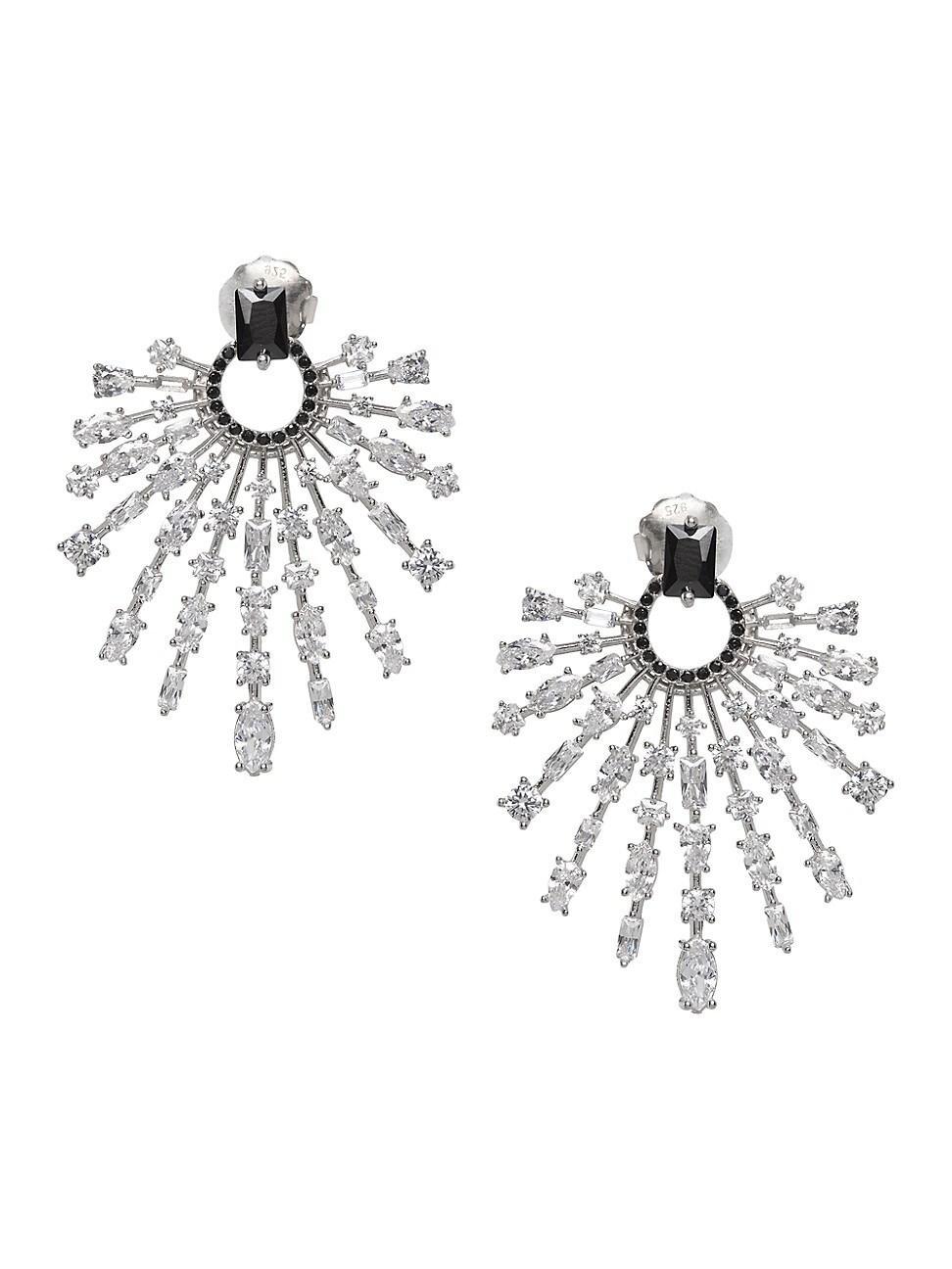 Womens Holly Rhodium-Vermeil & Crystal Earrings Product Image