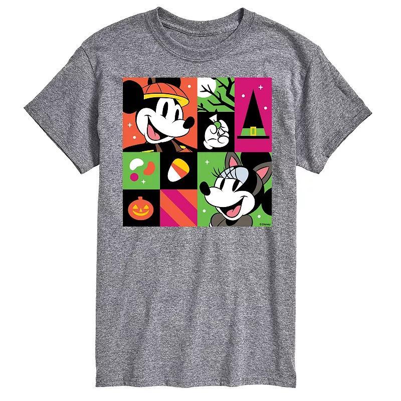 Disneys Mickey & Minnie Mouse Mens Trick Or Treat Grid Graphic Tee Product Image