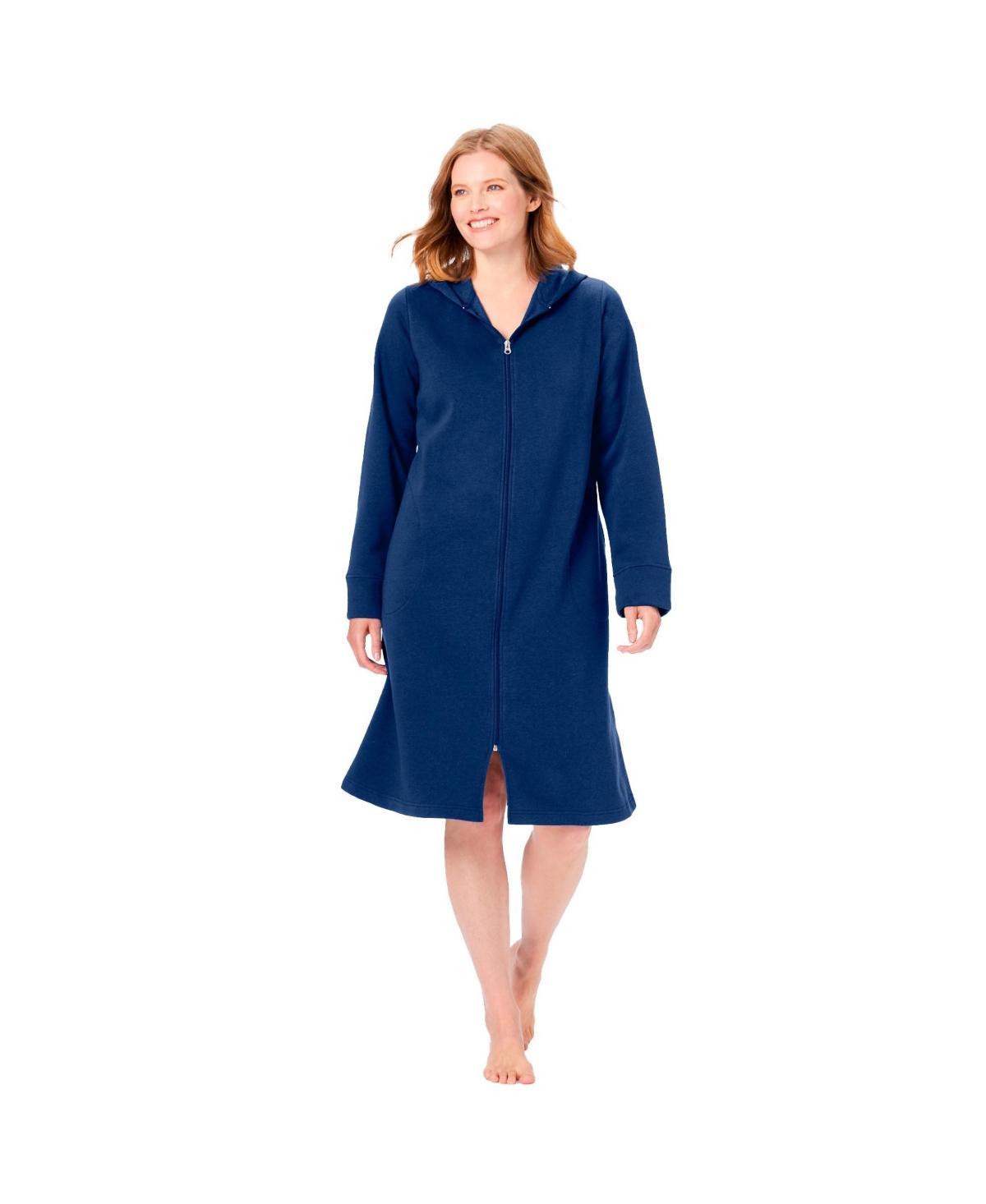 Dreams & Co. Womens Short Hooded Sweatshirt Robe Product Image