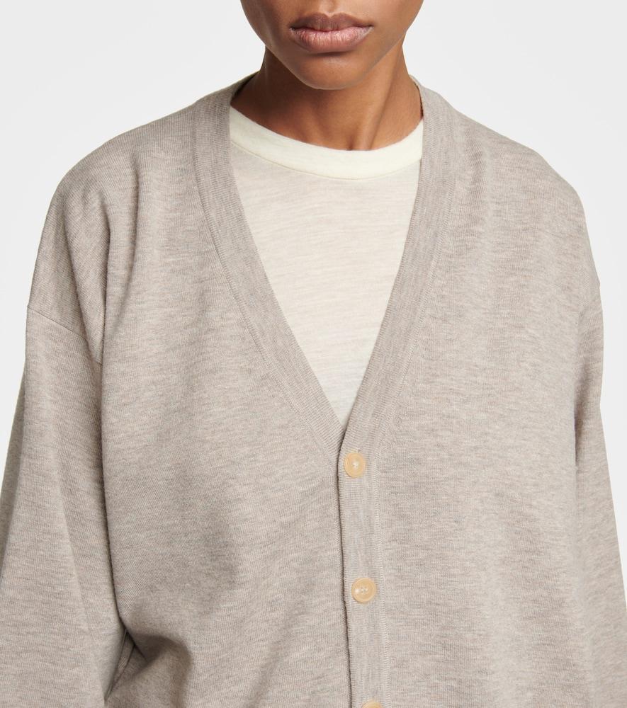 Wool-blend Cardigan In Grey Product Image