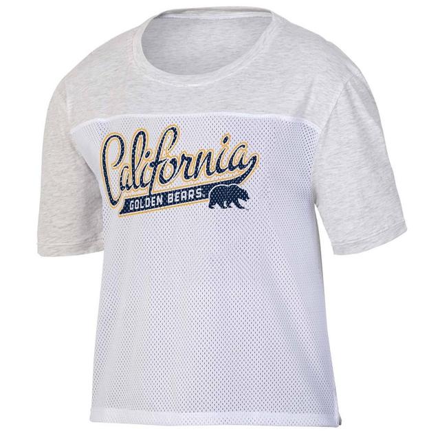 NCAA Cal Golden Bears Womens White Mesh Yoke T-Shirt Product Image