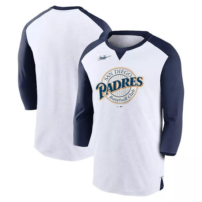 Mens Nike /Navy San Diego Padres Rewind 3/4-Sleeve T-Shirt Product Image