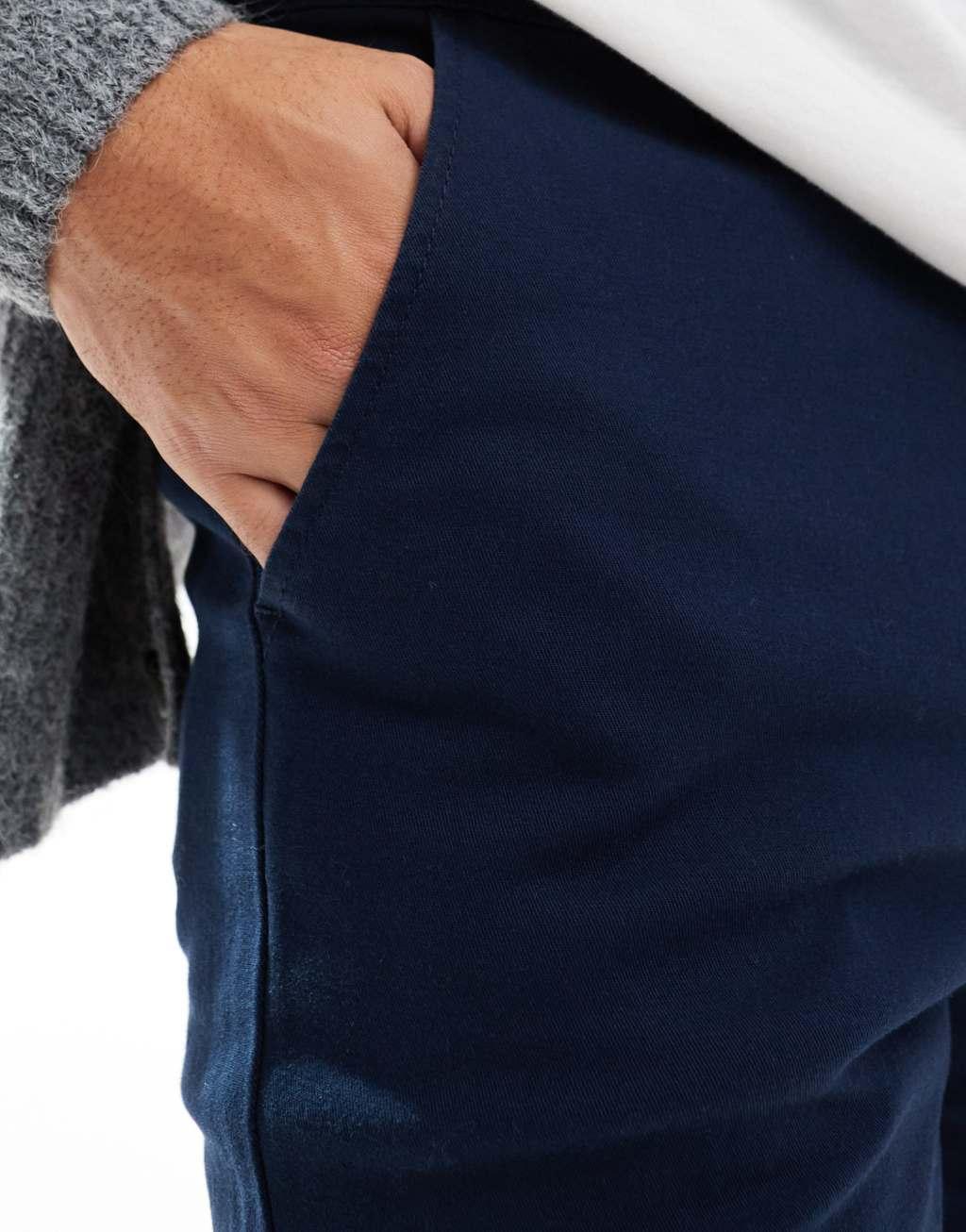 ASOS DESIGN skinny chinos in navy Product Image