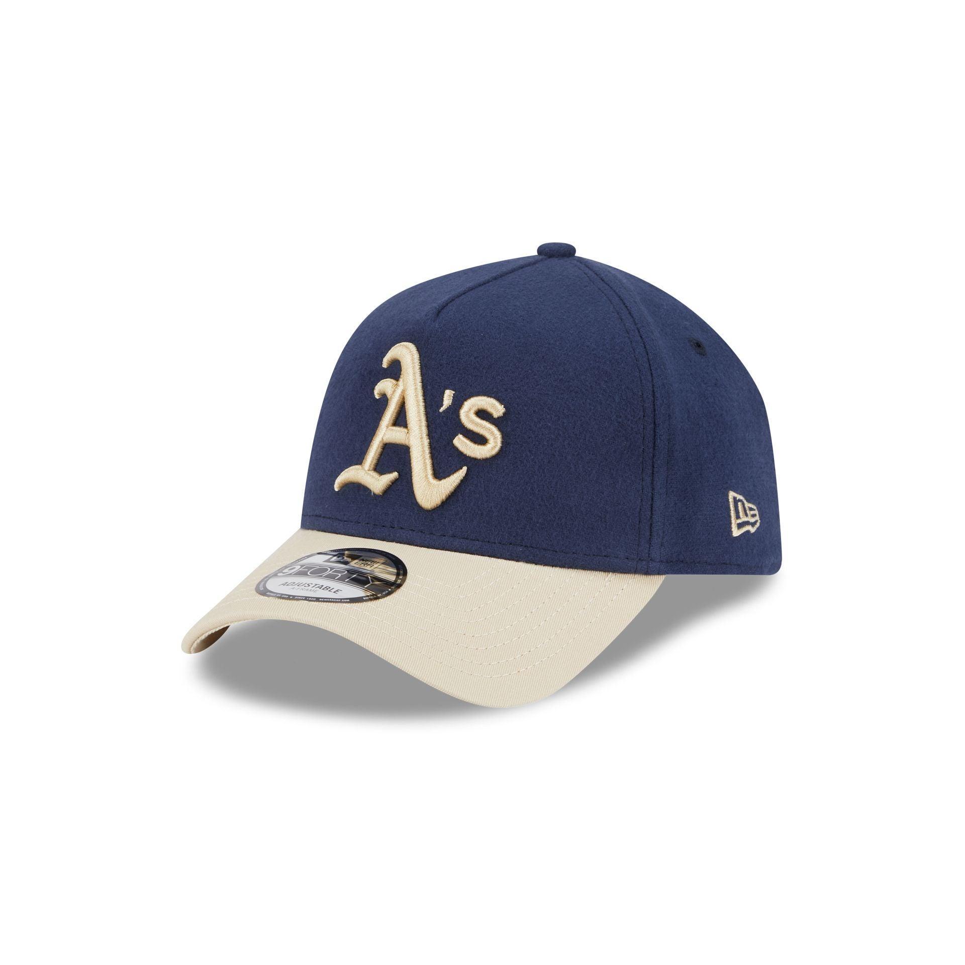 Oakland Athletics Moleskin Crown Navy 9FORTY A-Frame Snapback Hat Male Product Image