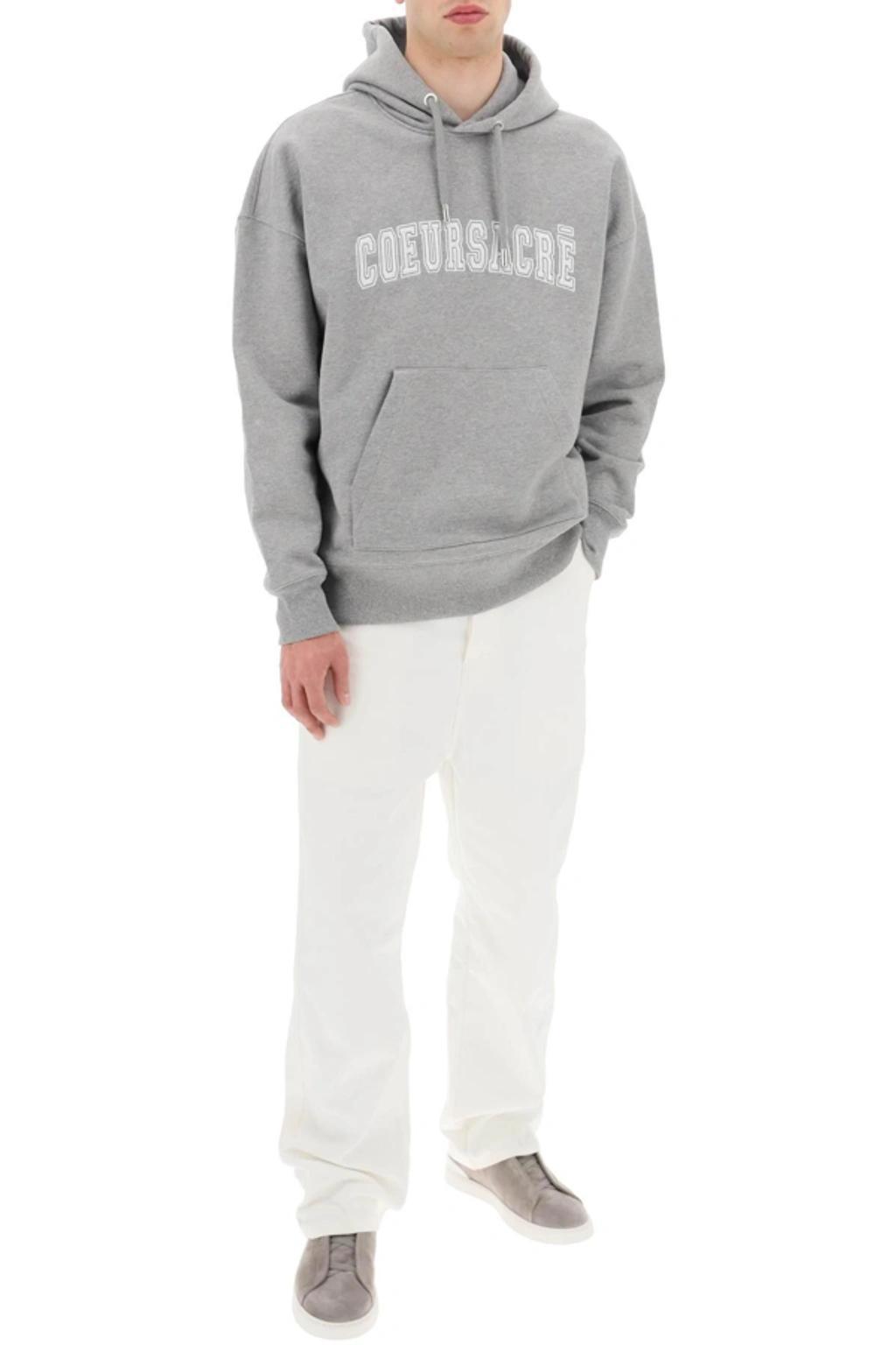 AMI ALEXANDRE MATTIUSSI Hoodie Mit Coeur Sacre-stickerei In Gray Product Image