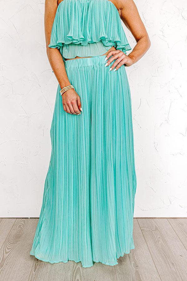 Visiting Italy Pleated Pants In Aqua Product Image