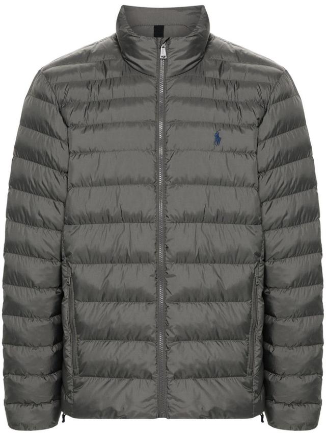 POLO RALPH LAUREN Funnel-neck Quilted Jacket In Grey Product Image