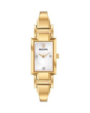 Bulova Goldtone Diamond Accent Womens Half-Bangle Watch Product Image