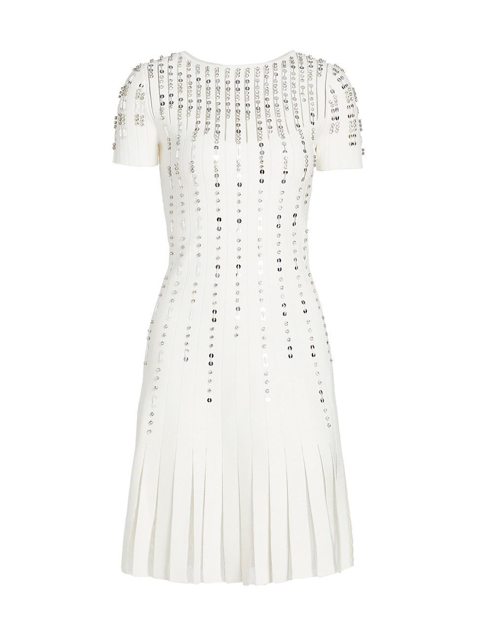 Womens Crystal-Embellished Fit & Flare Dress Product Image