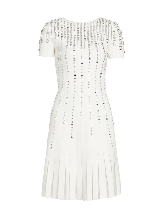 Womens Crystal-Embellished Fit & Flare Dress Product Image