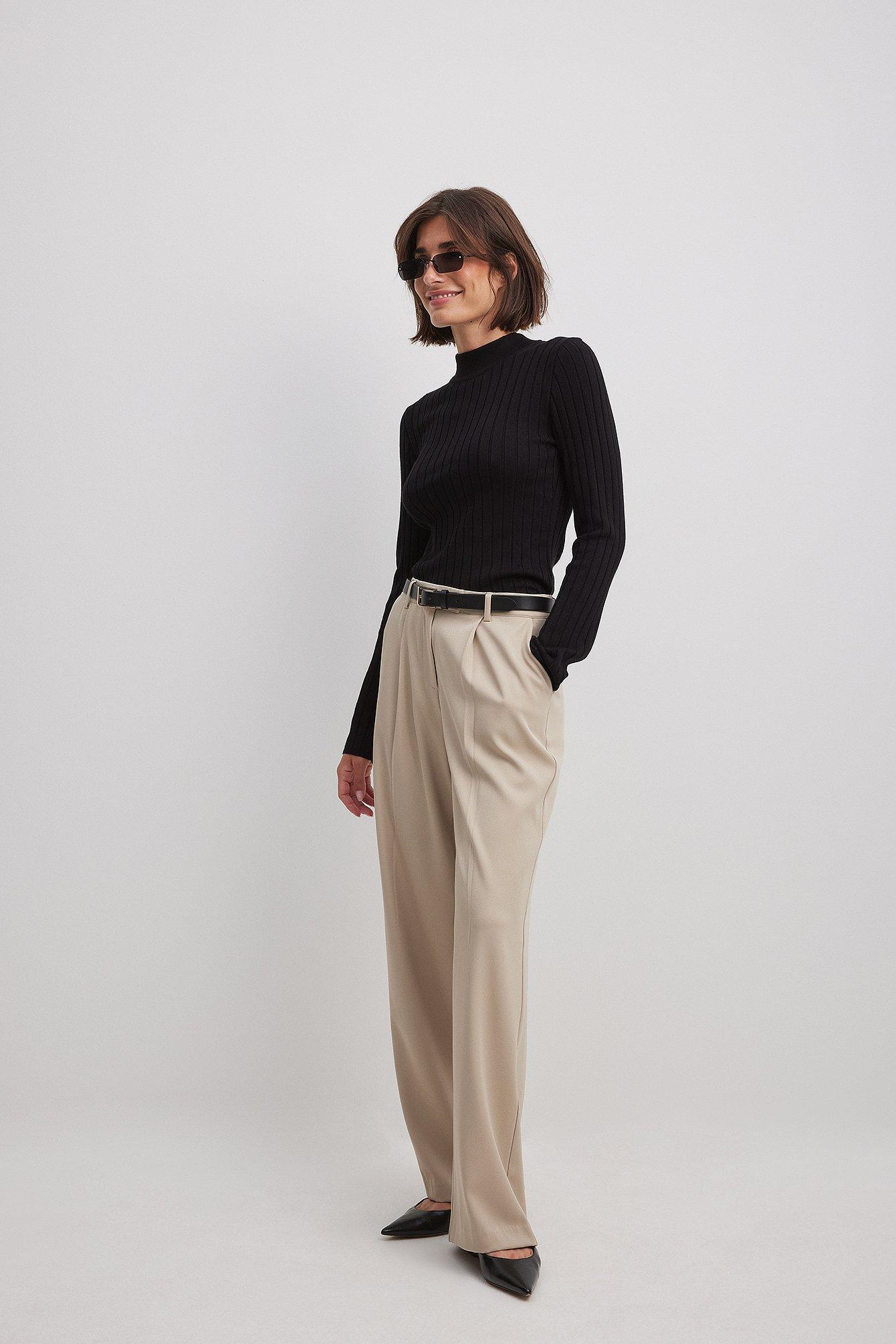 Mid Waist Straight Leg Suit Pants product image