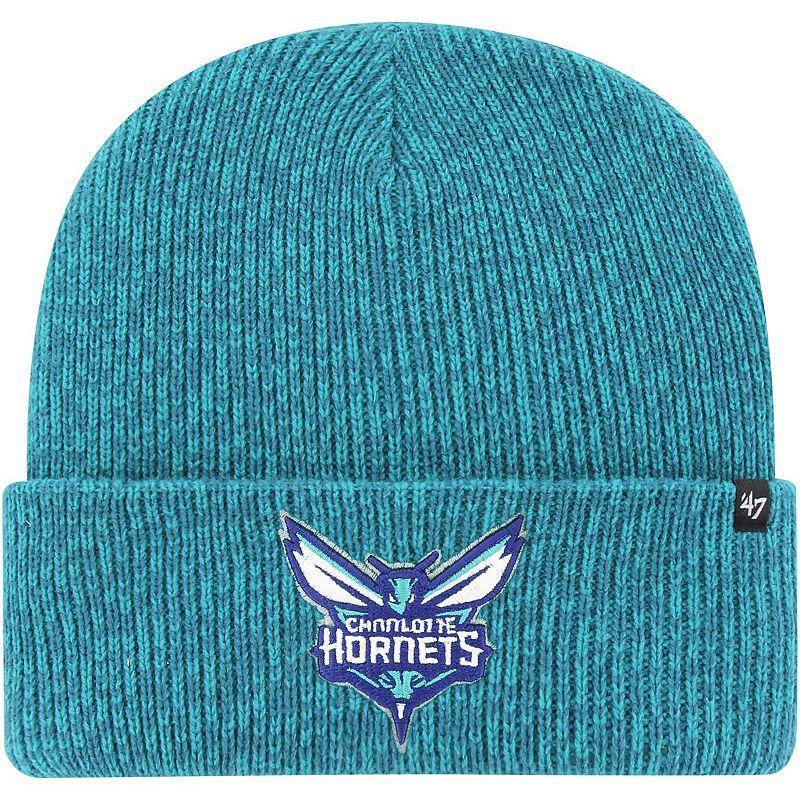 Mens 47 Turquoise Charlotte Hornets Brain Freeze Cuffed Knit Hat, Chr Turquoise A Product Image