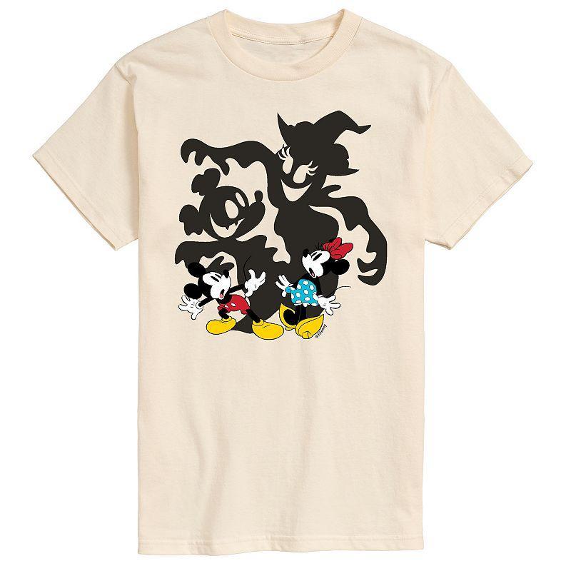 Disney Mens Mickey And Minnie Scared Shadows Beige Product Image