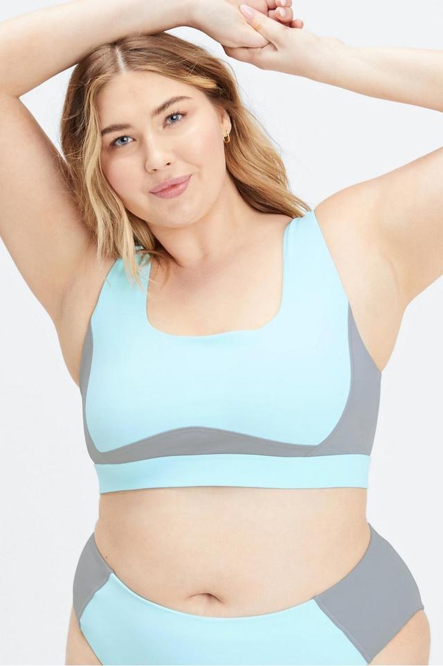 Fabletics Scoop Back Swim Bra Womens Blue Sky/Raincloud Size XS Product Image