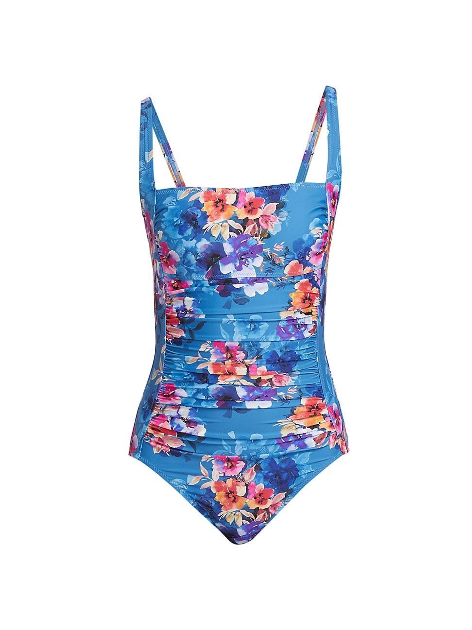 Womens Summer Days Ruched One-Piece Swimsuit Product Image