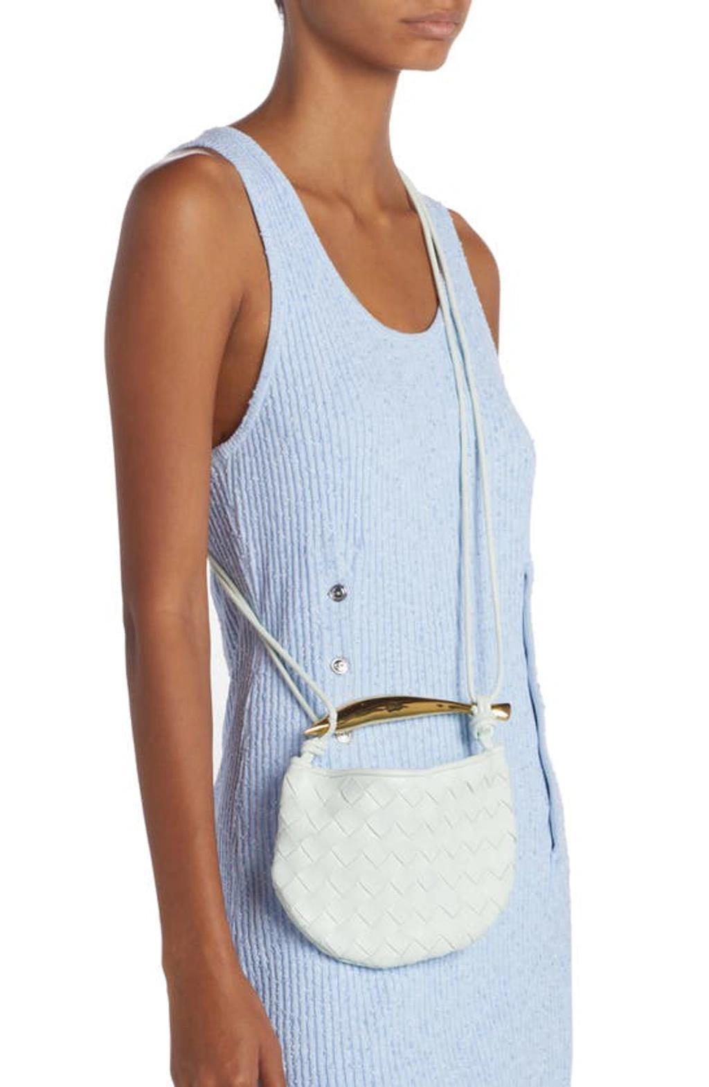 BOTTEGA VENETA Sardine Intrecciato Crossbody Bag In Chalk Product Image