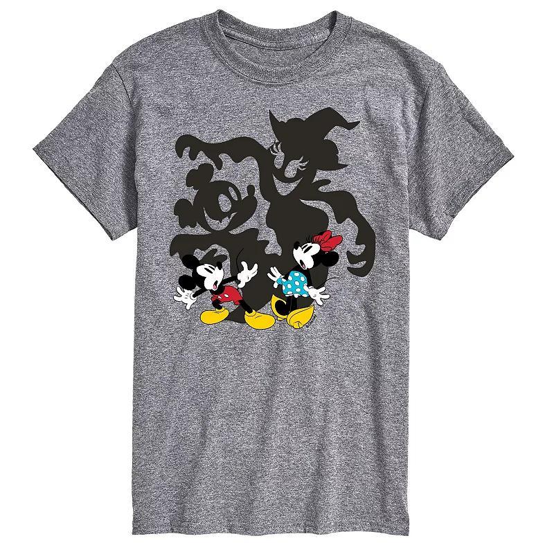 Disneys Mickey Mouse & Friends Big & Tall Mickey Minnie Scared Shadows Graphic Tee, Mens Product Image