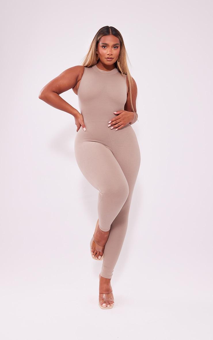 Shape Mocha Cotton Sleeveless Jumpsuit Product Image