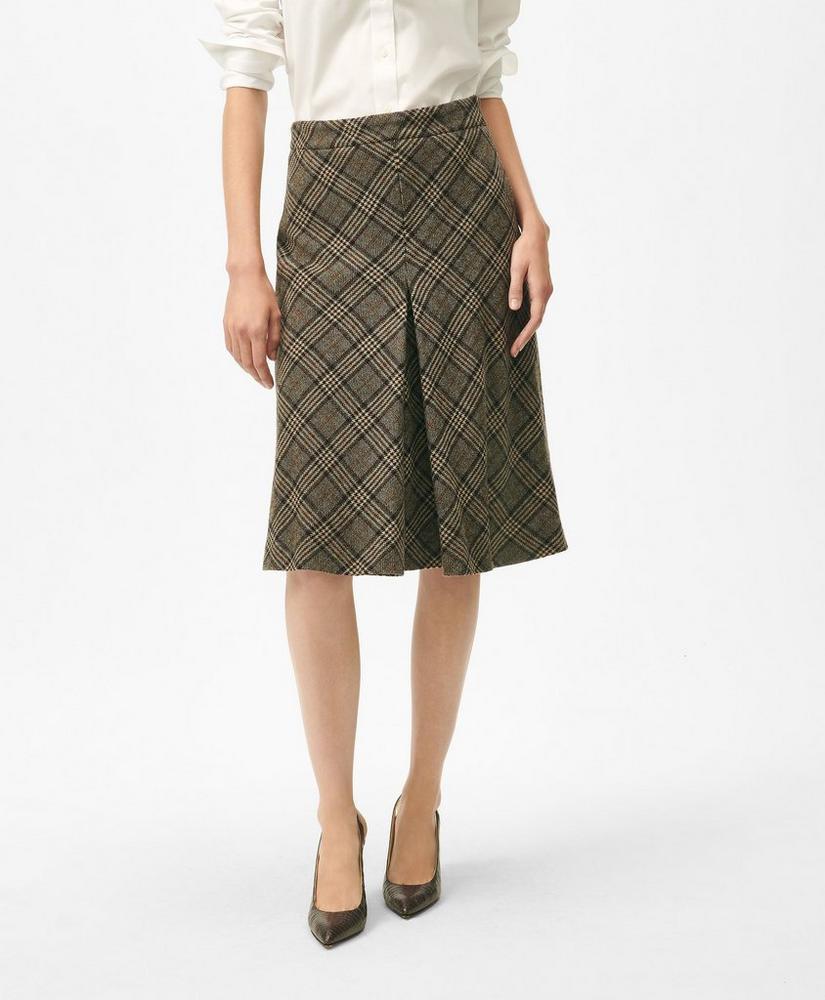 A-Line Skirt in Glen Plaid Wool Product Image