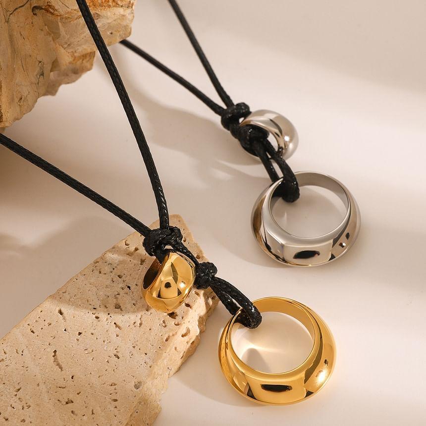 Hoop Pendant Stainless Steel String Necklace Product Image