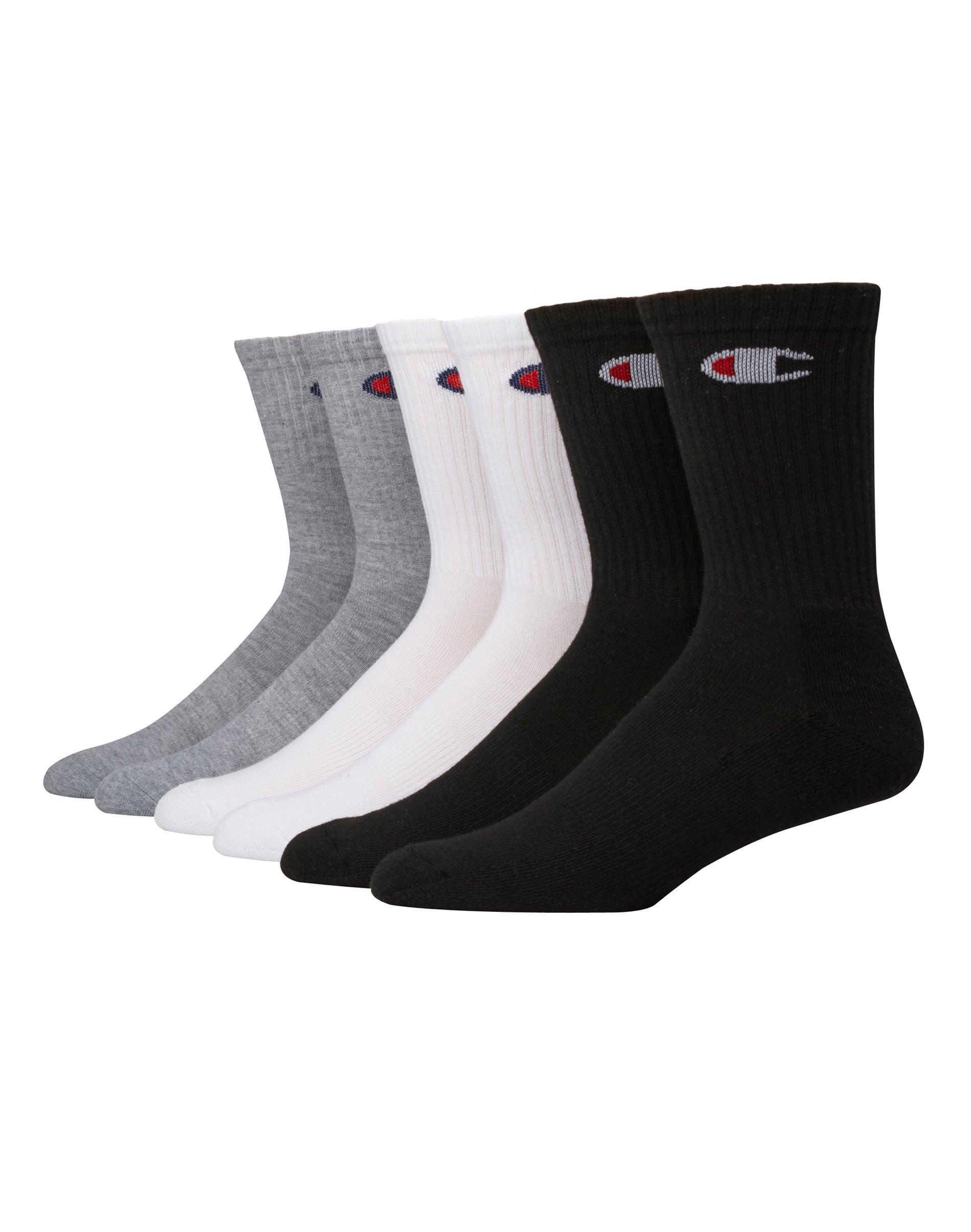 Champion Mens Crew Socks, 6-pairs Heather Grey 6-12 Product Image