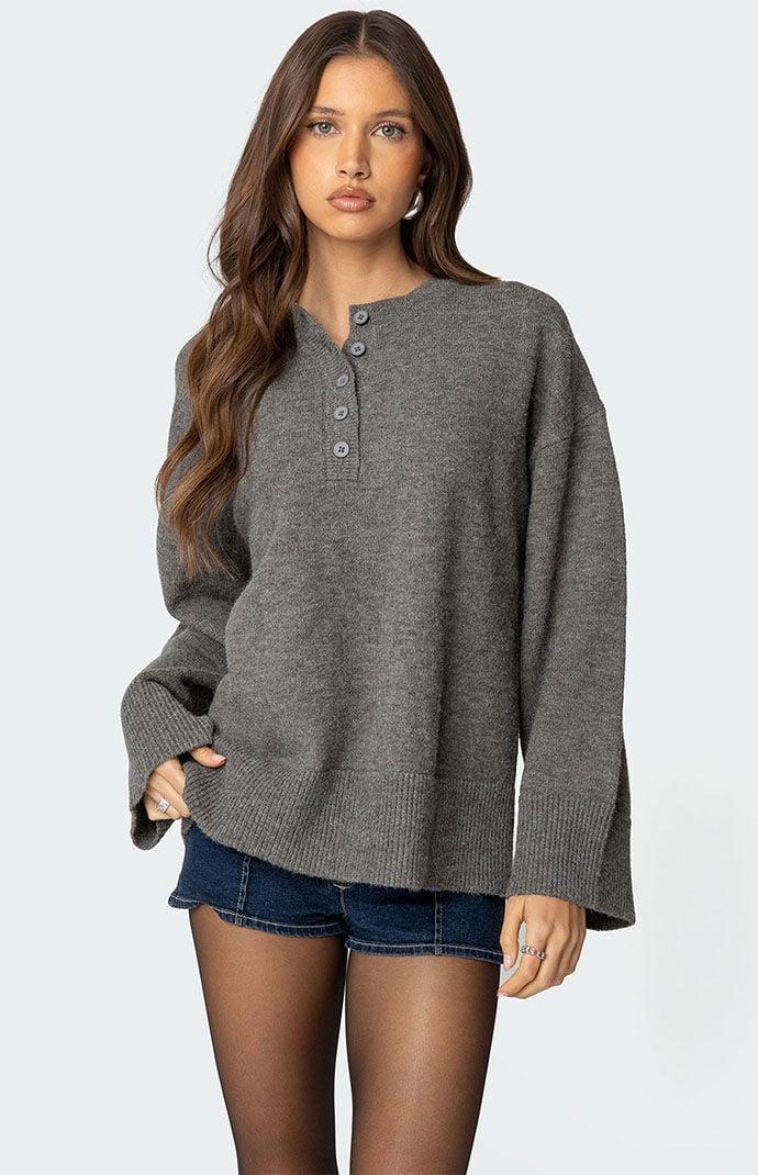 Edikted Women's Montana Oversized Button Sweater Product Image