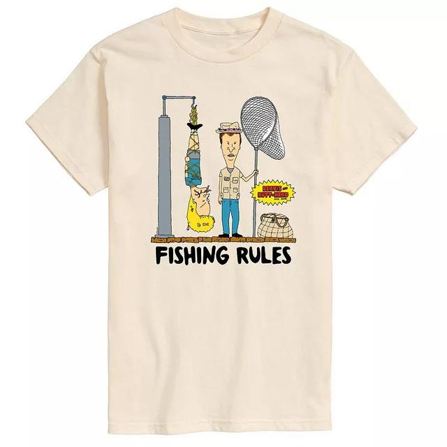 Mens Beavis & Butthead Fishing Rules Graphic Tee Product Image