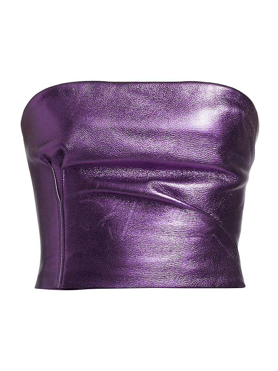 Womens Metallic Leather Bustier Product Image