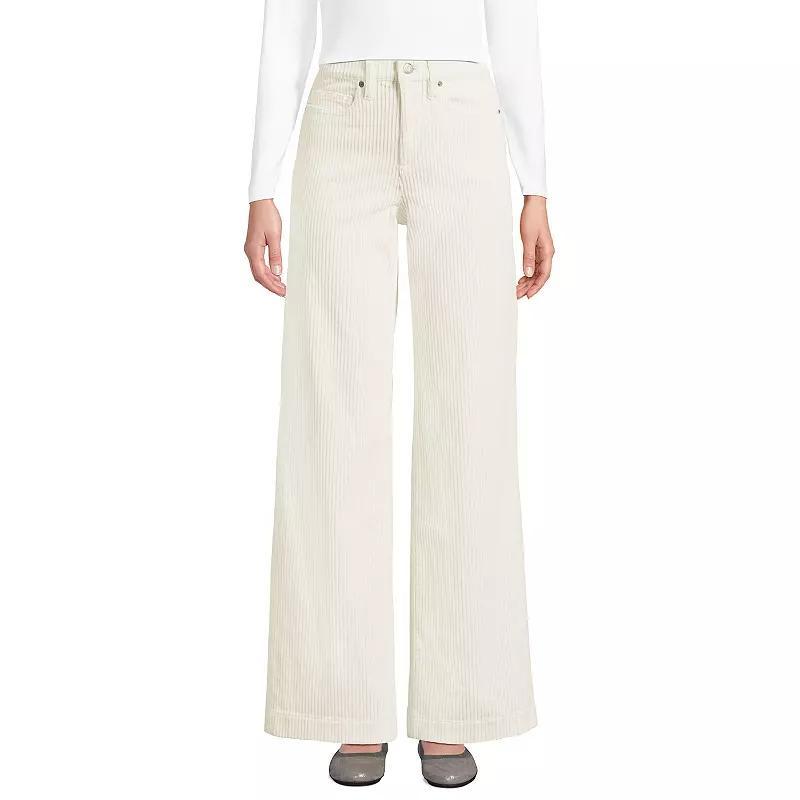 Petite Lands End High-Rise Wide Leg Corduroy Pants, Womens Product Image