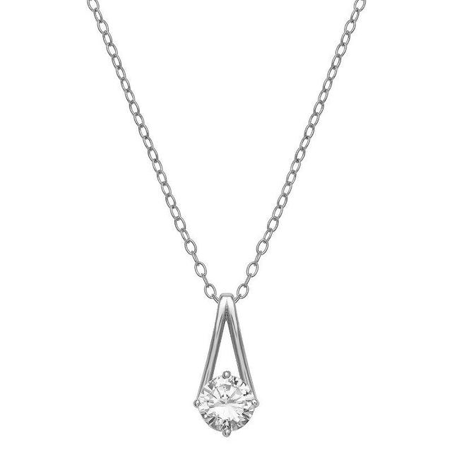 PRIMROSE Sterling Silver Cubic Zirconia Pendant Necklace, Womens Product Image