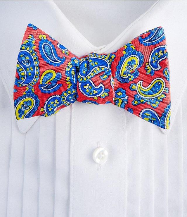 Cremieux Mini Paisley Pine Woven Silk Blend Bow Tie Product Image