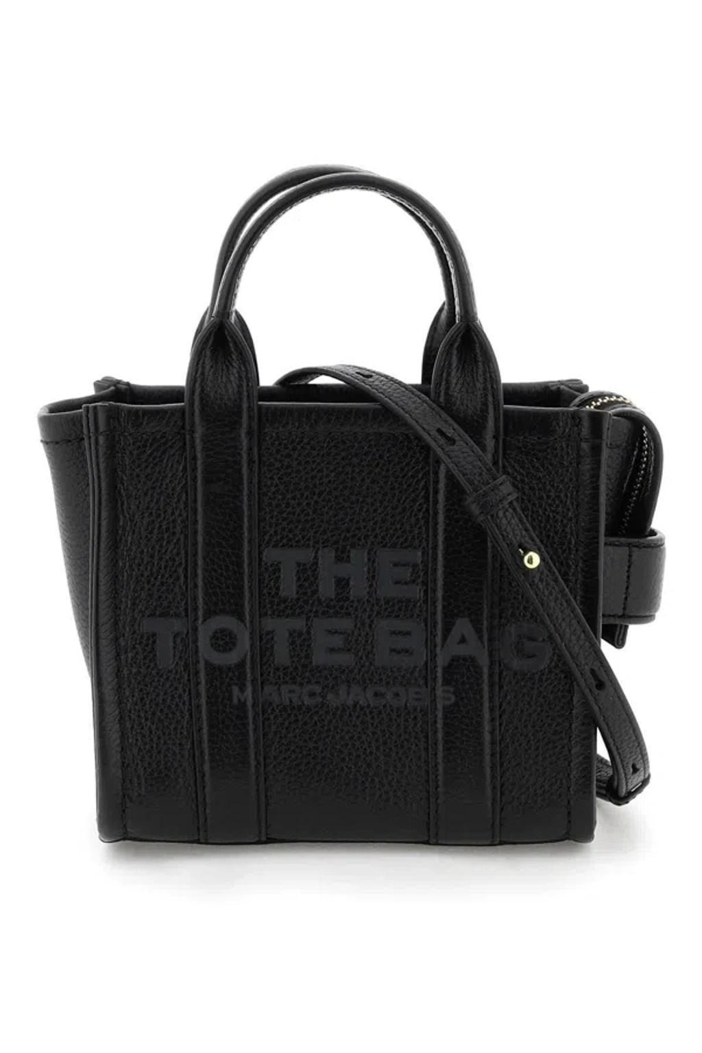 The Leather Mini Tote Bag In Black product image