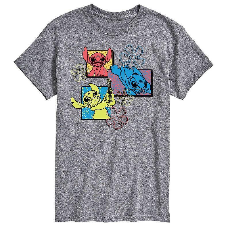 Disneys Lilo & Stitch Big & Tall Graphic Tee, Mens Med Grey Product Image