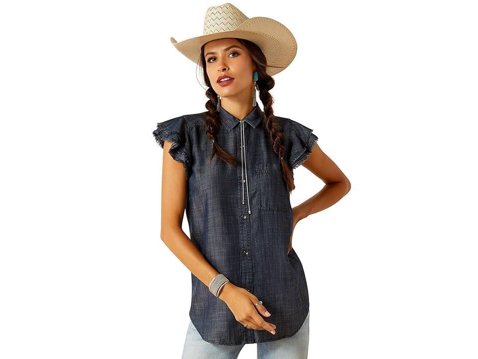 Ariat Carriage Top (Indigo Rinse) Women's Clothing Product Image