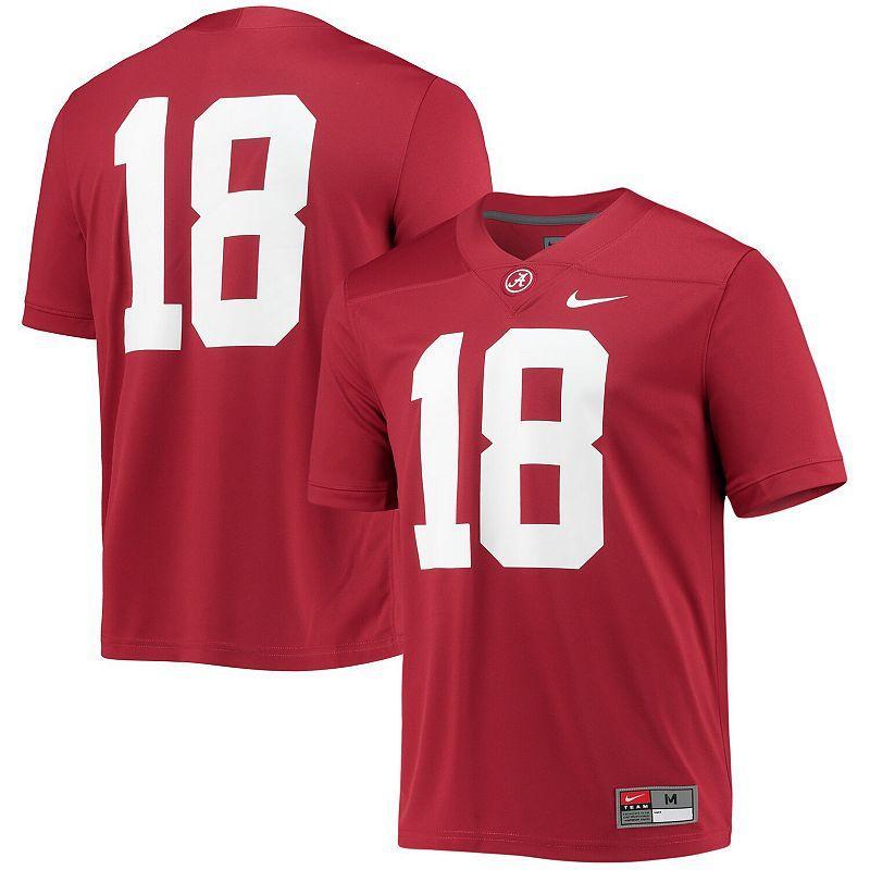 Mens Nike #18 Crimson Alabama Crimson Tide Game Jersey ALA Red Product Image