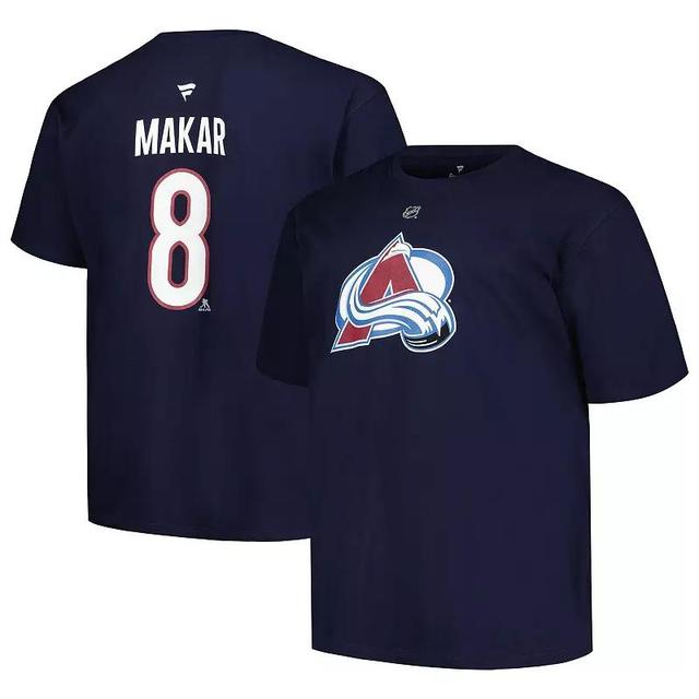 Mens Fanatics Branded Cale Makar Colorado Avalanche Big & Tall Name & Number T-Shirt Blue Product Image